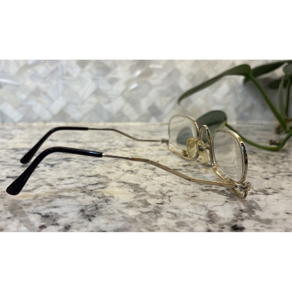 Vintage Reading Glasses‎ Flip Down Lenses Gold Tone Metal 1960s Steampunk - Picture 3 of 11